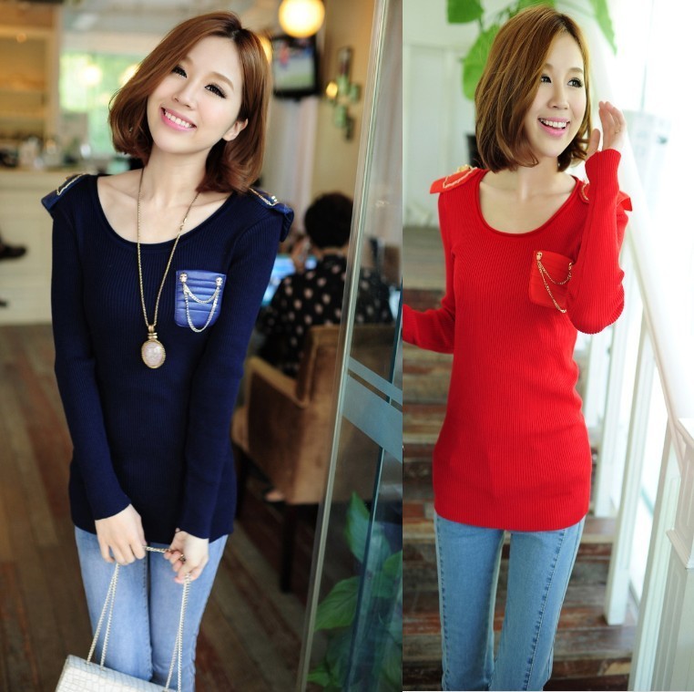 2013 women's slim long-sleeve sweater basic shirt female knitted pullover sweater outerwear