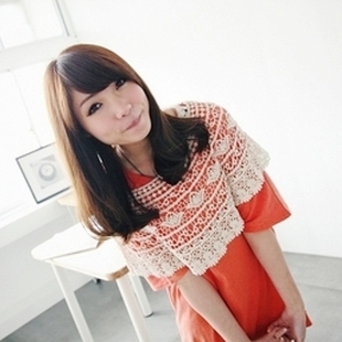 2013 women's small cape all-match handmade crochet lace flower cutout crochet knitted shirt free shipping