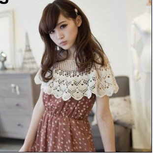 2013 women's spring cutout crochet shirt small beach cloak tippet shirt