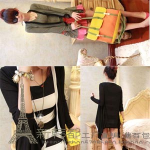 2013 women's spring fashion long-sleeve sweater bordered ultra long cardigan