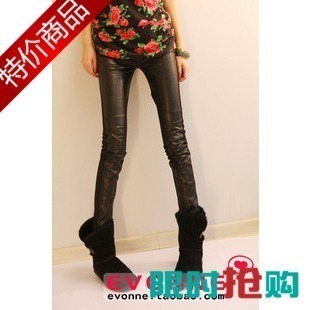 2013 women's spring new arrival slim leather pants legging trousers pencil pants skinny pants