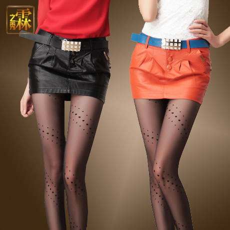 2013 women's spring PU short skirt slim hip skirt leather skirt bust skirt step