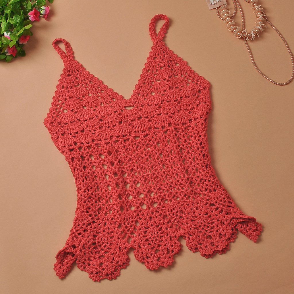 2013 women's spring pure handmade crochet sexy cutout design sweater vest small 725