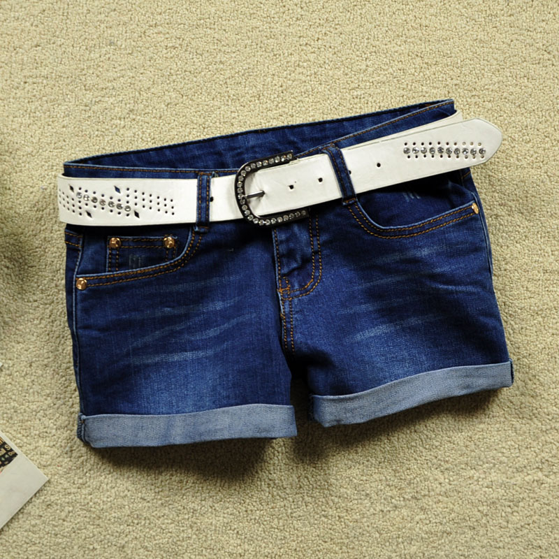 2013 women's spring simple denim shorts elastic jeans shorts pants female