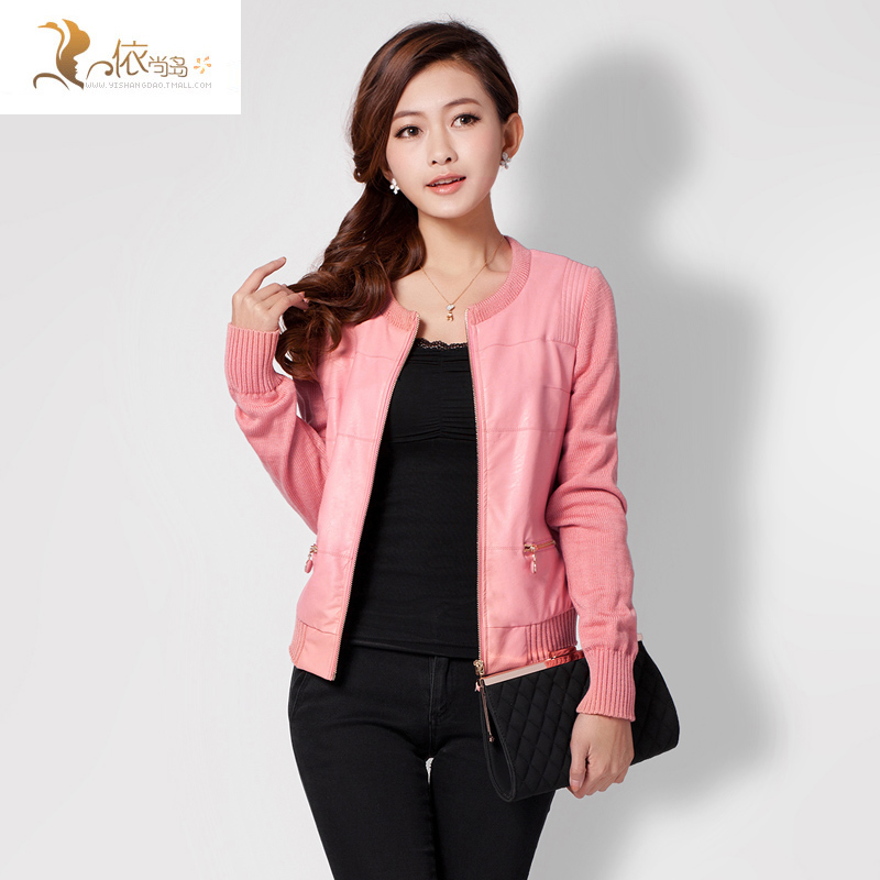 2013 women's spring slim spring female short jacket leather clothing outerwear 308