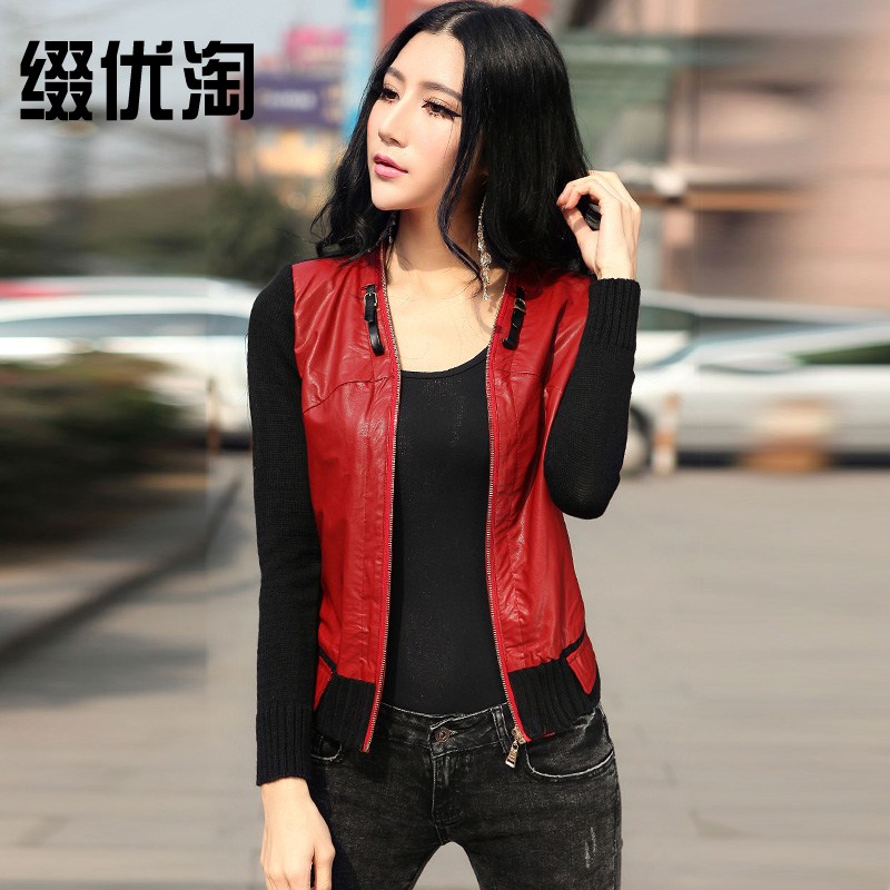 2013 women's spring spring and autumn female PU clothing leather jacket short coat design