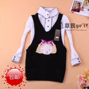 2013 women's spring sweet doll V-neck cardigan vest sleeveless