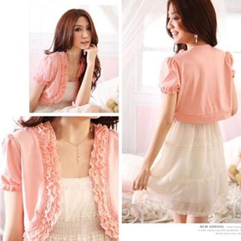 2013 women's summer elegant all-match lace short cotton cape coat shrug