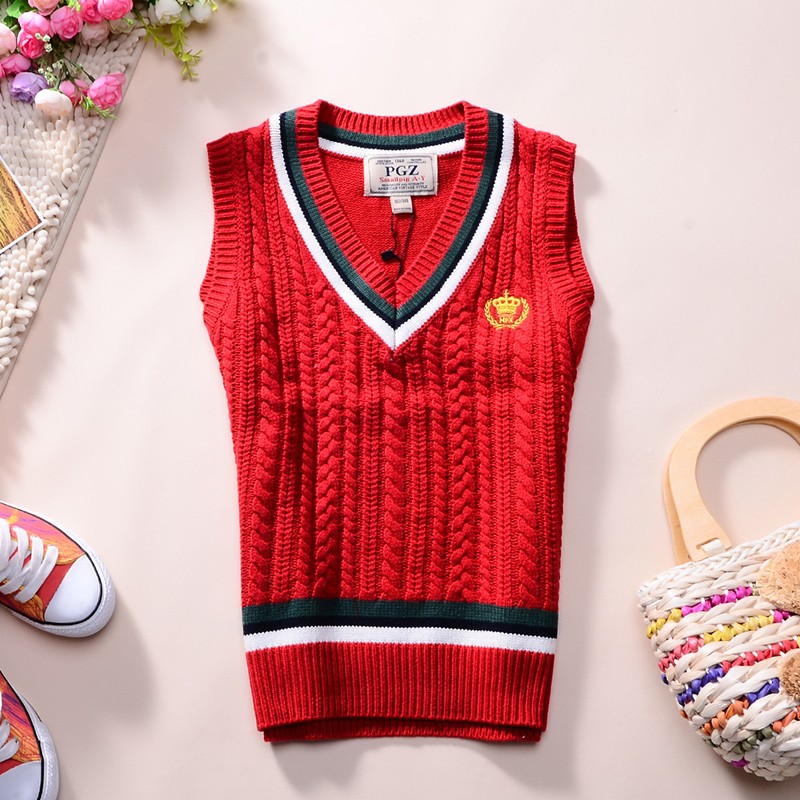 2013 women's sweater vest female preppy style yarn V-neck pullover vest sweater female