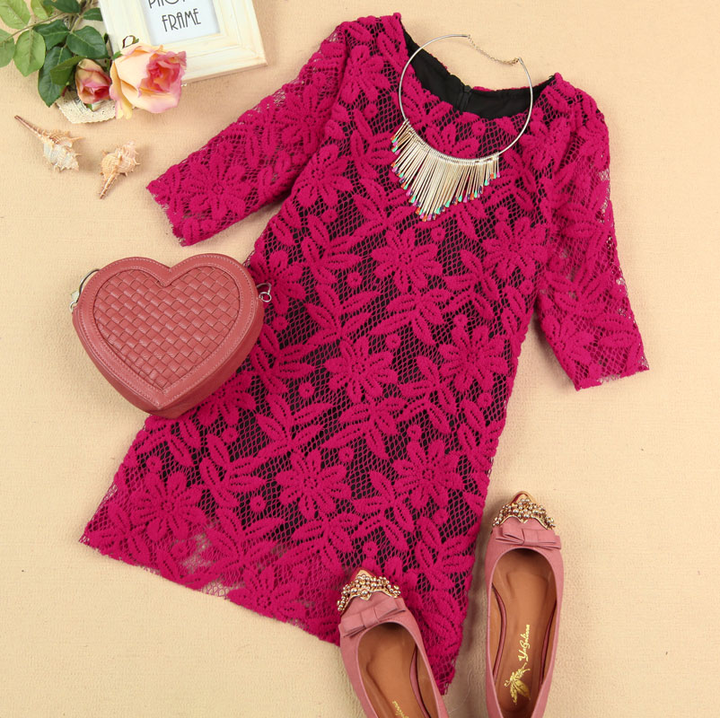 2013 women's the trend of half sleeve lace basic shirt top 262919c