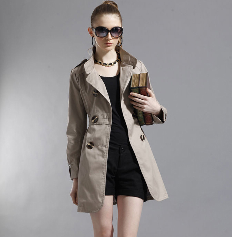 2013 women's trench fashion classic outerwear double breasted trench tiebelt female