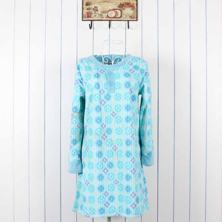 2013 Women sleepwear long-sleeve pullover coral fleece casual nightgown free shipping