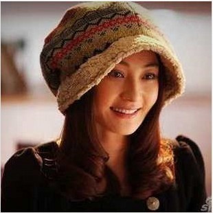 2013 Women winter fancy jacquard bucket hats knitted hat