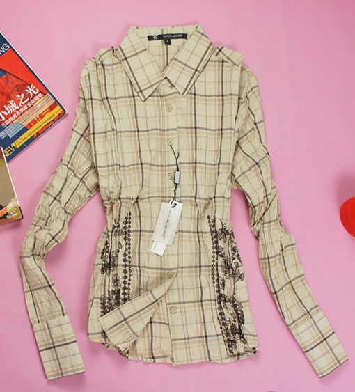 2013 womens' spring 100% cotton long sleeve shirt