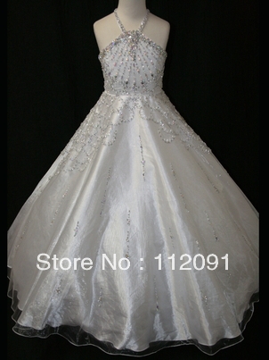 2013 Wonderful Pretty Halter Off-The-Shoulder  Sleeveless  Floor-Length Ball Gown Angel Pageant Dress