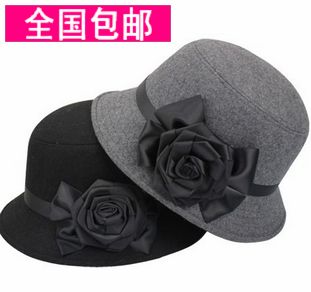2013 woolen fedoras quinquagenarian hat women's bucket hat bucket hats fashion cap