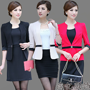 2013 work wear fashion women's suit set ol formal work wear slim piece set