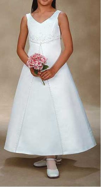 2013 year a-line  satin and ankle-length Lovely flower girls dress free shipping