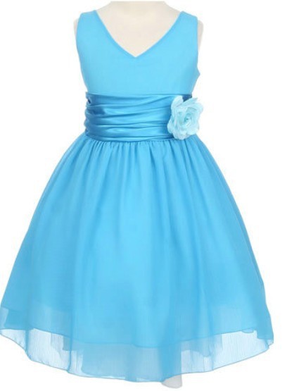 2013 year a-line  satin and knee-length Lovely flower girls dress free shipping