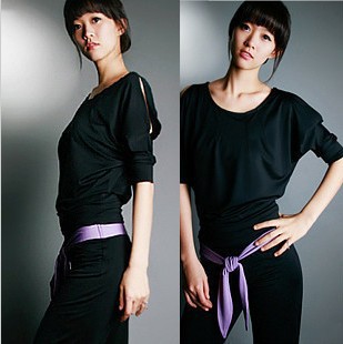 2013 Yoga Suit  Korean middle sleeve  black  set   free shipping  Comfortably hot  fashion Yoga Suit