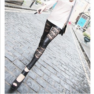 2013HOT!!! Free shipping+leggings for women, rose  leather leggings,no-0017