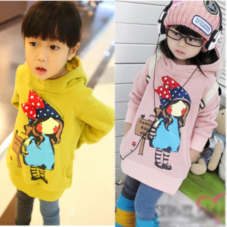 2013New Arrial Free Shipping 5pcs/lot Girl's Hoodies Bowknot Sweatshirts Baby Sweater Kids Clothes High quality 100-140