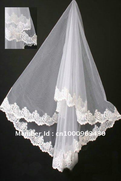2013New Elegant Charming Stunning Elbow Wedding Dresses Veils Lace Edge One Layer White Color Accessories Hot Sell 2013 Stylish