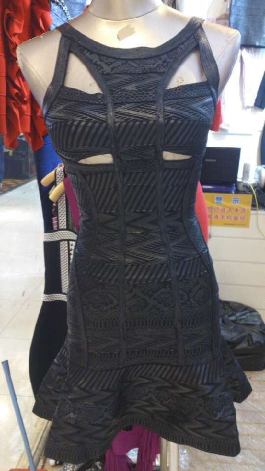 2013New Free shipping Stretch knit Black tutu Dress Sexy Slim Bandage dress