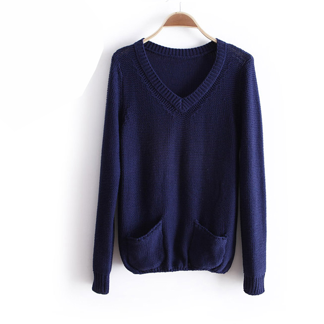 2013new women's V-neck pullover sweater female long-sleeve basic shirt sweater slim wx1176