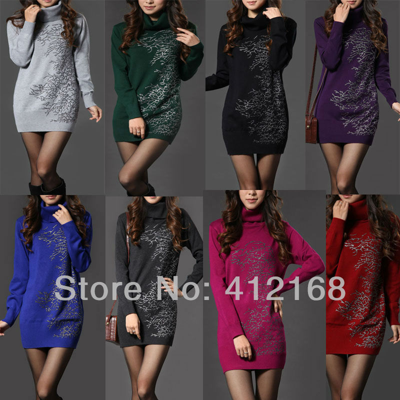 2013sale the ladies fashion long sleeve  plus size loose knitted  thickening skeleton wool  women christmas sweaters high-necked