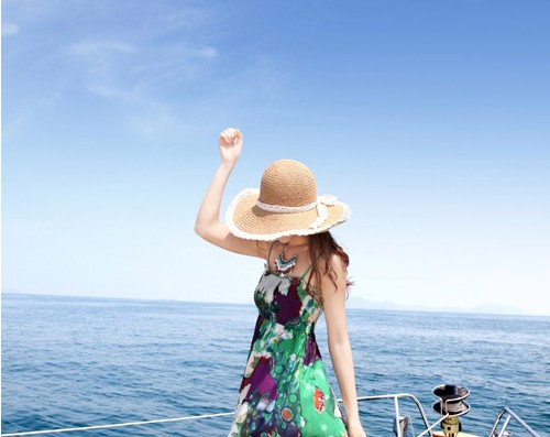 2013summer fashion women's big strawhat&lace bowknot sun-shading folding beach hats