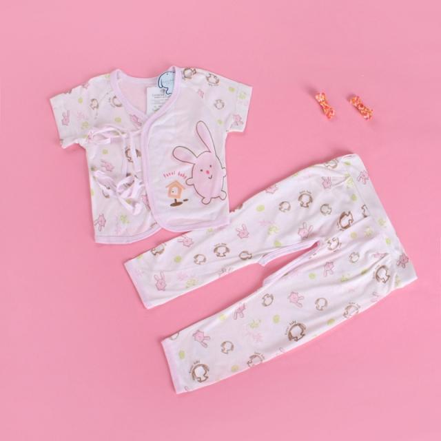 2045 summer thin bamboo fibre underwear set newborn romper short-sleeve suit open-crotch pants