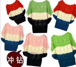 20h1 winter autumn   Cutout  summer batwing shirt loose  plus size hood coat sweater cardigan