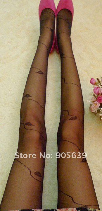 20pairs/lot  free shipping  20D flower vine around the leg tights pantyhose fashion smooth stocking silk panty hose classic hose