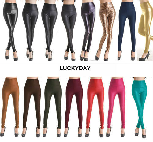 20PC/lot DHL Wholesale + free shipping Fashion Womens Faux Leather High Waist Leggings Pants Tights SIZE S M L XL XXL XXXL