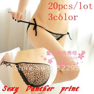 20pcs/lot 3color Wholesale underwear Lady sexy leopard print strap belt triangle panties gauze panties the temptation panties