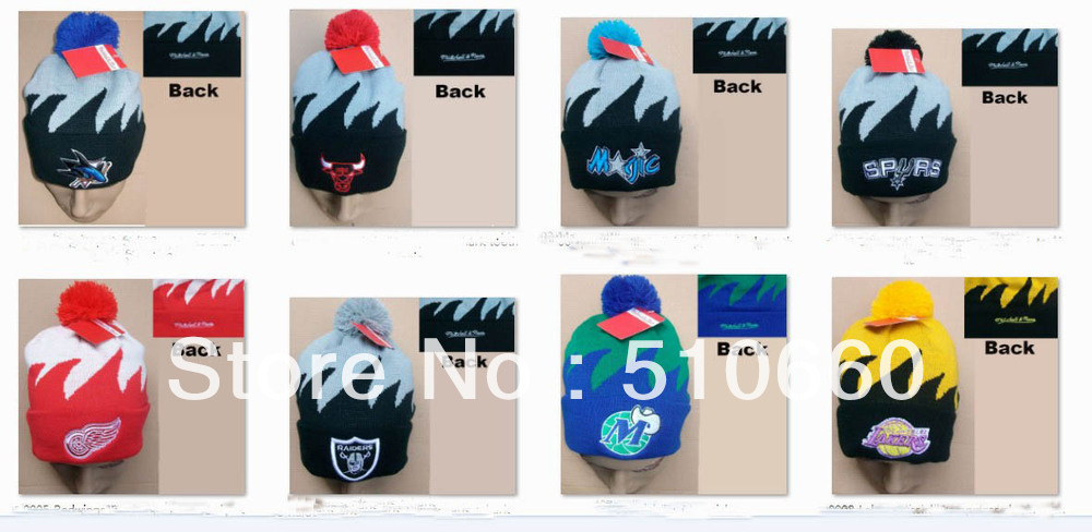 20pcs/lot Cheap Basketball Hockey baseball Pom Pom Beanie Hats 100% Acrylic