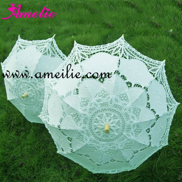 20PCS/Lot DHL or EMS Free Shipping 100% Cotton munual craft lace wedding umbrella