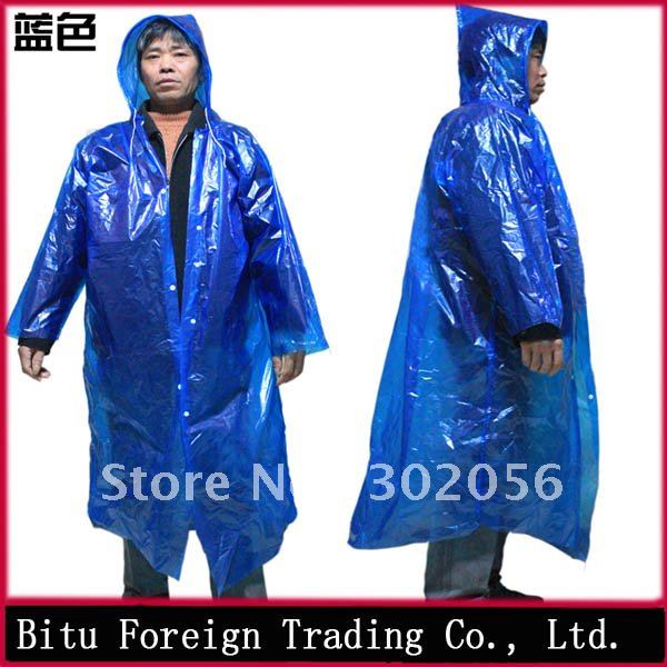 20pcs/lot Free Shipping 140g 0.06mmRepeated use of disposable thickeest raincoat H005