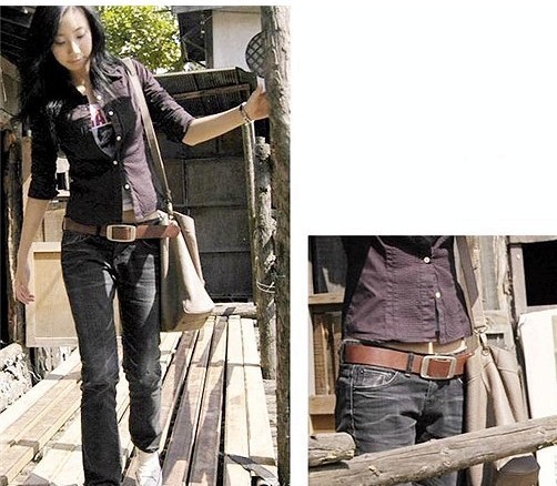 20pcs/lot(mixed colors accepted)  105*3.7cm Free Shipping For Belt Joker no pin buckle belt imitation leather Belt