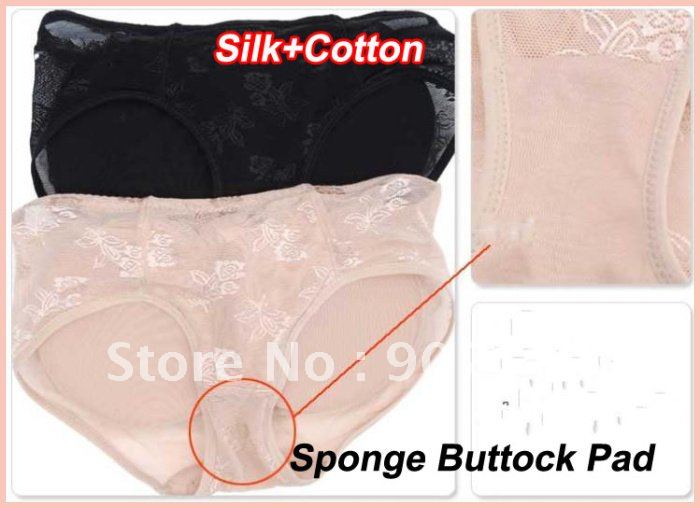 20pcs/lot Sponge Buttock Pad Body Shaping Shorts Women Panties Low Waist Hold Buttock Shape Lady Panties(OPP bag)