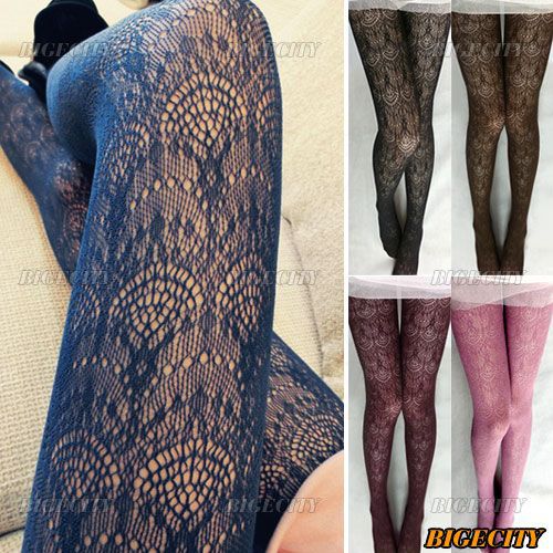 20xRetro Vintage Sexy Women Lace Fishnet Hollow Flower Pantyhose Tights Free Shipping