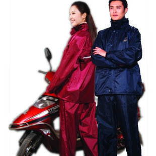 211-7a double layer motorcycle electric bicycle luminous set split raincoat water fabric