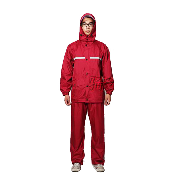 2117 all-weather casual split raincoat rain pants set tape reflective strip