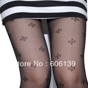 2118 Show thin jacquard mesh big clovers stockings jacquard tights 5pcs/lot Free Shipping