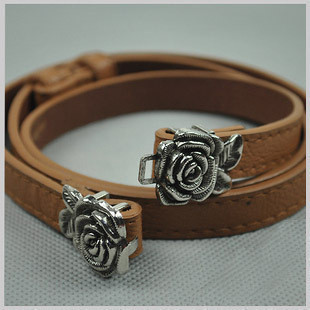 2123 vintage rose japanned leather multicolour women's belt thin belt strap