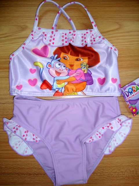 2136B Free Shipping wholesale 8 pieces in 1 lot Dora Baby kids children Swimwear Girl Bikini