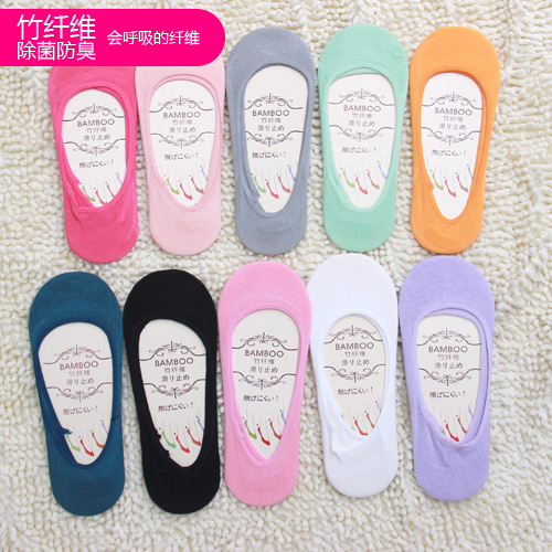 2141 male women's sock slippers bamboo fibre lovers invisible anti-odor sock