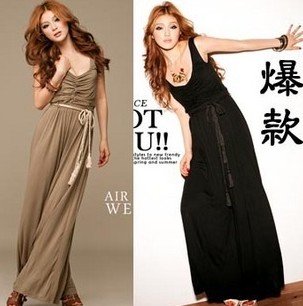 2144# dress Bohemian style sleeveless vest super wide leg Jumpsuit