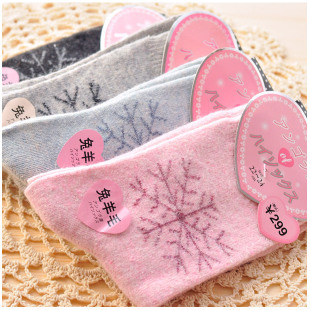 222 wool socks rabbit wool winter big solid color socks autumn and winter socks large